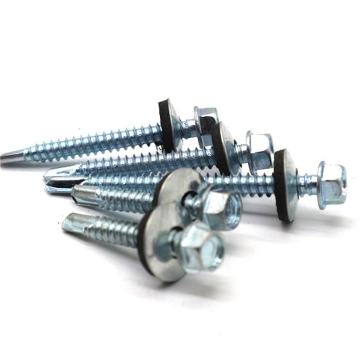 Factory Price Carbon Steel /Ss Steel Self Tapping Roofing Screws with EPDM Washers Hex Head PVC Washer