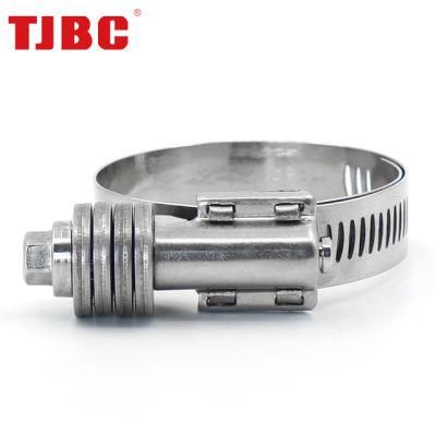 16-27mm Range Heavy Duty Worm Gear Hose Clamp Adjustable All Stainless Steel Constant Tension Pipe Clamps, for Air Ducting, Fuel Line, Automotive