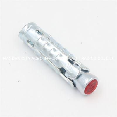 One Piece Sleeve Anchor with Red Plastic White Zinc Plating All Sizes