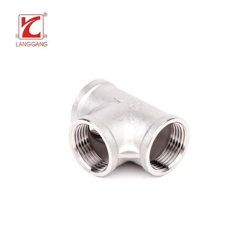 High Quality Stainless Steel Female Pipe Fitting Precision Casting Equal Tee