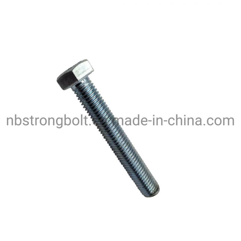 DIN933 Hex Bolt Gr. 8.8 with White Zinc Plated Cr3+ M12X80