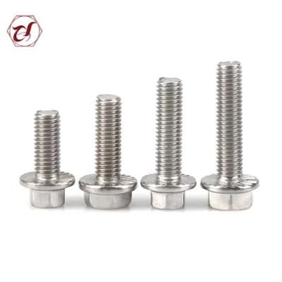 SS304 or SS316 Hex Flange Bolt A2 or A4 Bolts with Flange