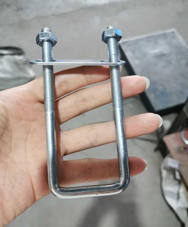 Blue White Zinc Plated U Bolt Galvanized Steel Pipe Clamps