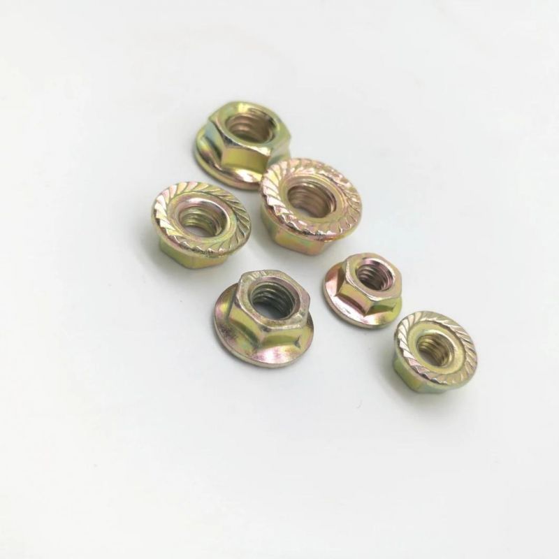 M4 M5 M6 Hex Flange Nuts with Serrations DIN6923