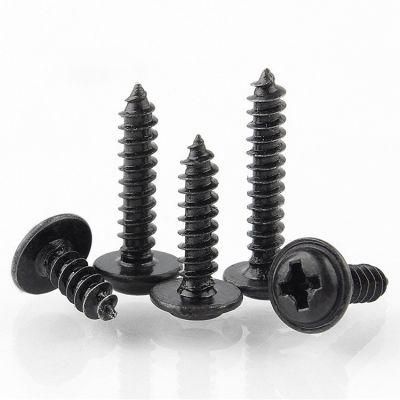 Black Carbon Steel M3 M4 M5 Phillips Washer Head Wood Screw Pan Washer Head Tapping Screw