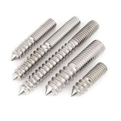 China Wholesale Furniture Hardware Fastener Stainless Steel 304 / 316 Stainless Steel Hanger Bolt Double Thread Bolt