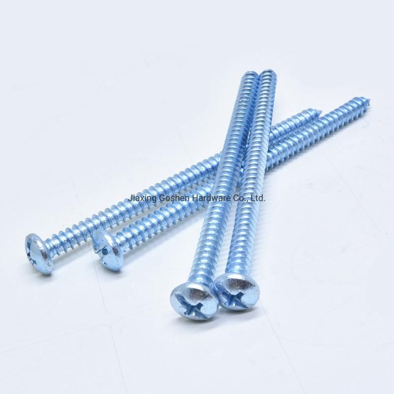 Blue and White Zinc Plated Pan Head Cross Self Tapping Screws