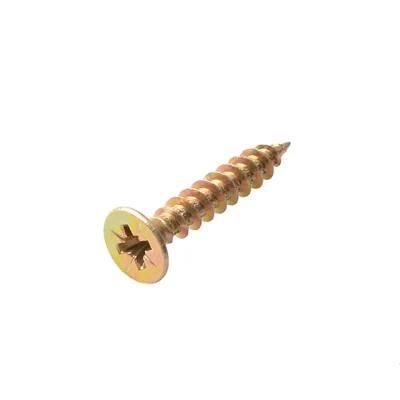 Yellow Zinc Coated Pozidrive Twinfast Thread Chipboard Screw for Fibreboard