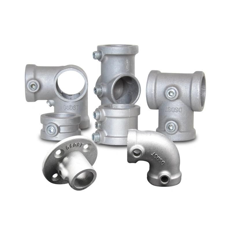 Aluminium Key Clamp Pipe Fittings 3/4 Inch Short Tee Connector Pipe Nipples with Screws