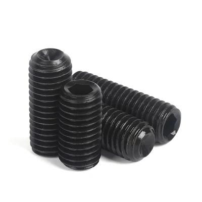 DIN916 Alloy Steel Black Oxide Finish Concave Point Hexagon Socket Grub Screw with Cup Point