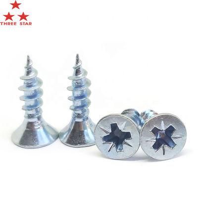 Congo Angola Zambia Market/DIN 7505 Yellow and White Zinc Plated Pozi Double Flat Head Chipboard Spax Screw