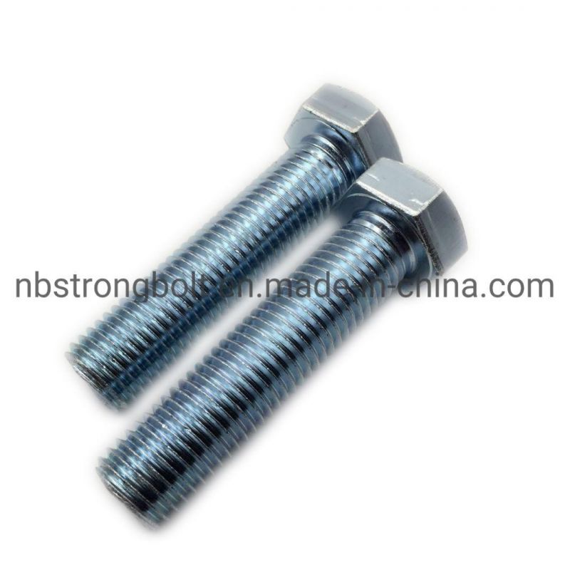 DIN933, Hex Cap Screw Gr. 8.8 with White Zinc Plated
