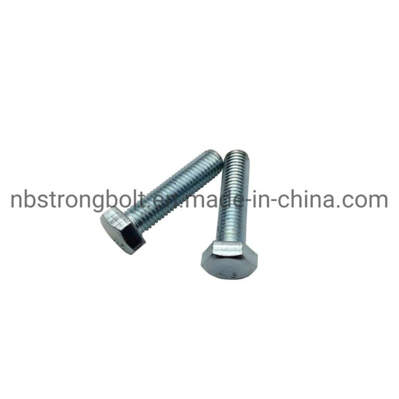 DIN933 Hex Bolt Cl. 4.8 with White Zinc Plated Cr3+ M18X80