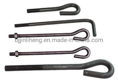 Plain Finish, 4.8 8.8 Grade L/J/U Shape Anchor Bolt