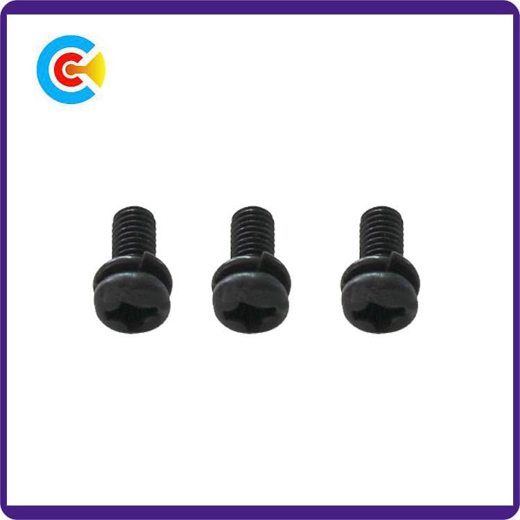 Carbon Steel Black Zinc Spring Steel Washer Screw Pan Head Screws