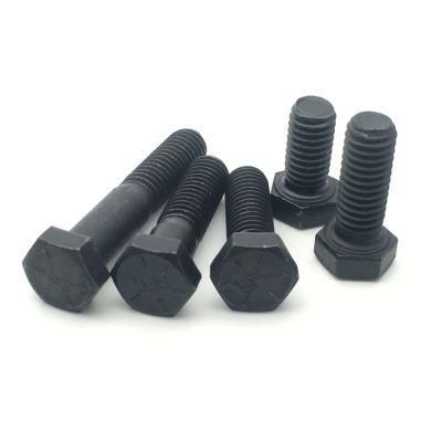 China Wholesale Fastener Hardware Scm440 Black Oxide Hex Bolt Class 10.9 M24 Hexagonal Head Tensile Bolt Grade 8.8
