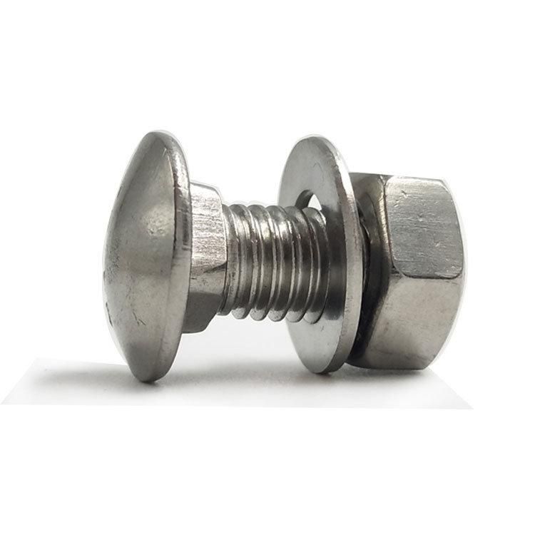 M8 Stainless Steel DIN603 Mushroom Head Round Head Square Neck Carriage Bolt with Hex Nu