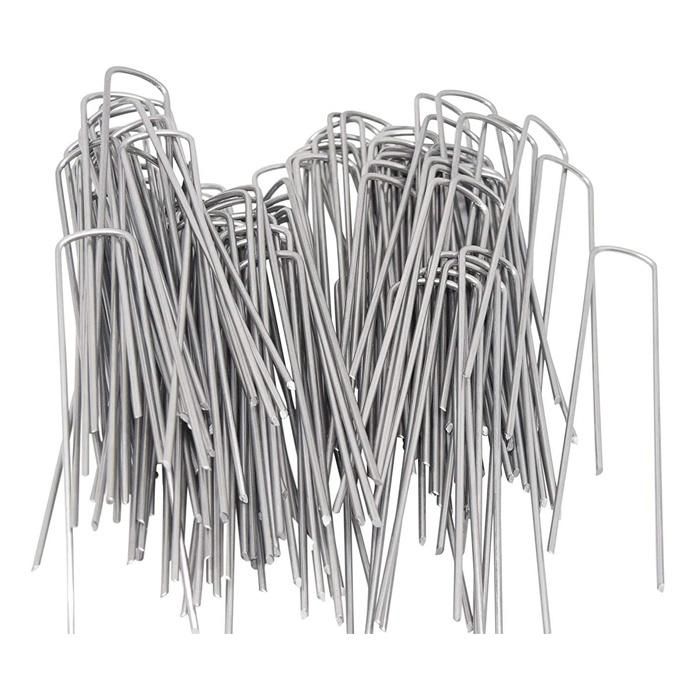 Galvanized Steel Landscape Securing Tent Pegs Yard Cover Spikes Garden Stakes Lawn Ground Staples Pins 200PCS 6-Inch