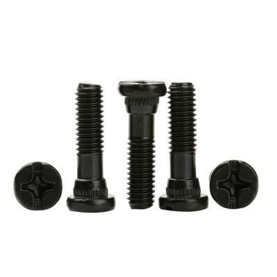 Black Zinc Plated Thin Flat Head Phillips-Slotted Shoulder Screws with Half Thread