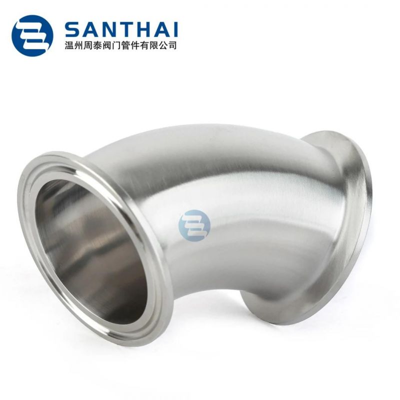 Food Grade Butt Weld Tri Clamp Stainless Steel 90 Degree Sanitary Elbow