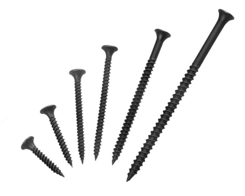Black/Gray Phosphated Bugle Head pH2 Drive Coarse Thread Gypsum Board Nail Drywall Screws for Wood or Steel Studs