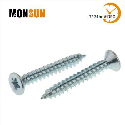 Flat Head Pozidriv Steel Bzp Twin Threaded Woodworking Screw