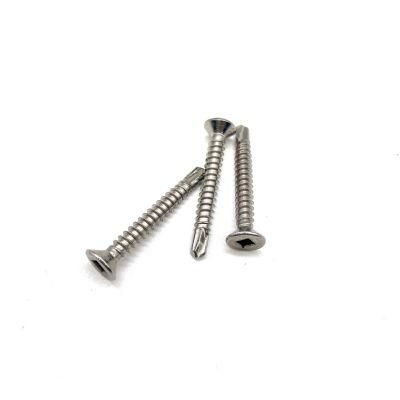 SS304 SS316 Stainless Steel Countersunk A2-70 A4-80 Square Groove Head Self Drilling Screw