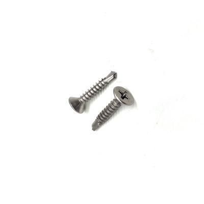 Stainless Steel 304 316 Cross Recessed Countersunk Head Self-Drilling Screw for Cutting Tail