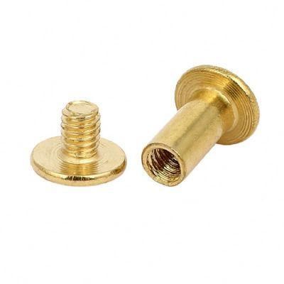 China Supplier Brass Button Slotted Stud Male and Female Chicago Binding Screw