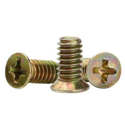 Mini Countersunk Flat Head Cross Phillips Color Zinc Plated Screw