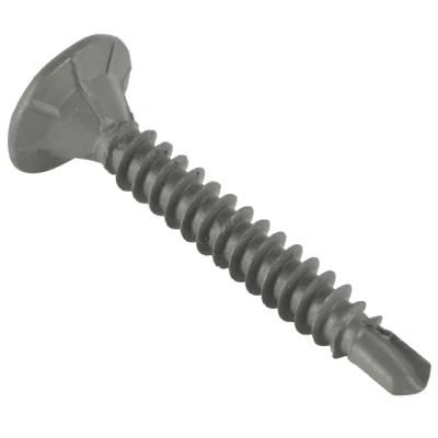 Phill#2 Flat Head Self Drilling Screw, Dacrotized/Zinc Plated Self Drilling Screw