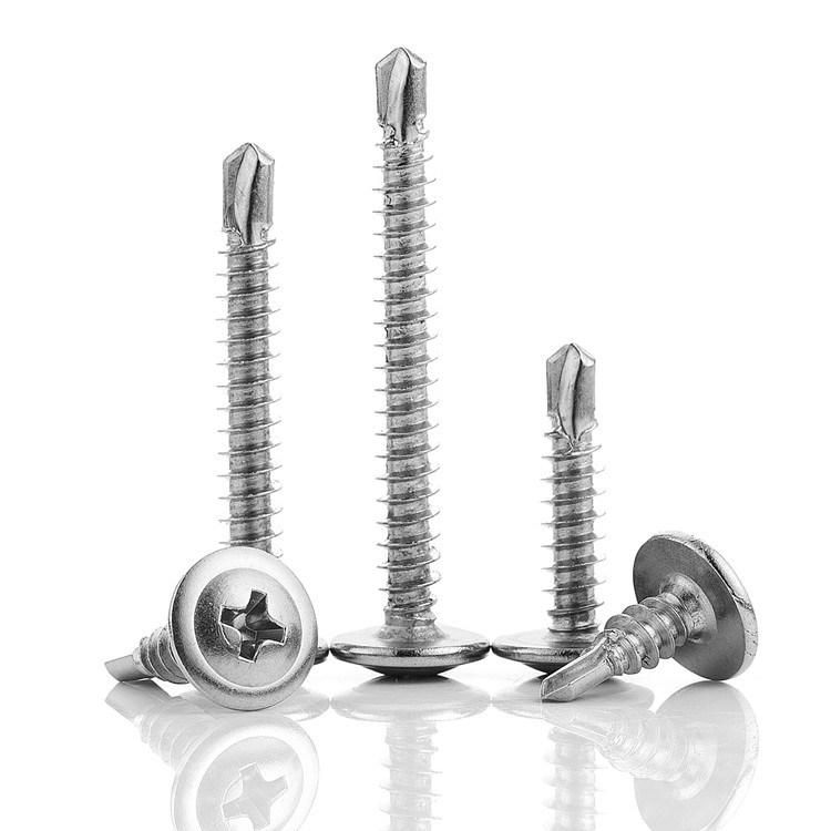 Stainless Steel 410 M4.2 M4.8 Cross Recessed Pan Washer Wafer Head Self Drilling Screw