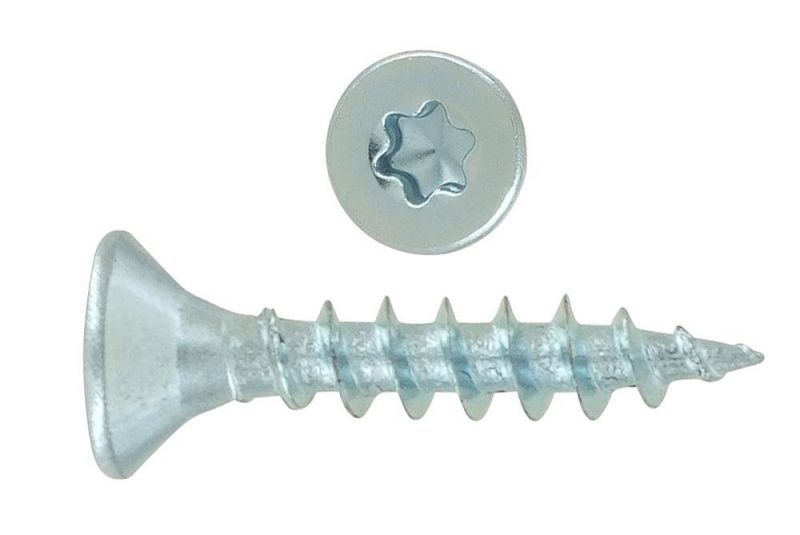 Blue White Zinc Torx Drive Csk Head Wood Thread Screw