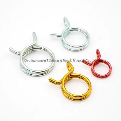 Stock ID 15mm Red Zinc Plated Double Wire Spring Type Tubing Clip Pipe Hose Clamp