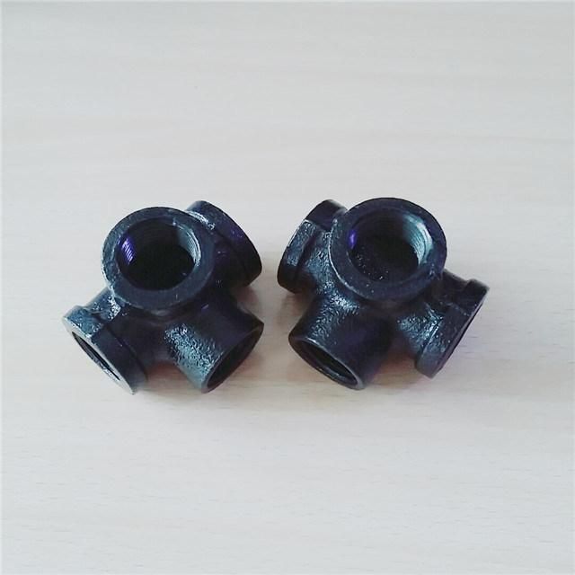 1/2" Malleable Cast Iron Crossing Iron Pipe Fittings 4 Way Tee Fitting