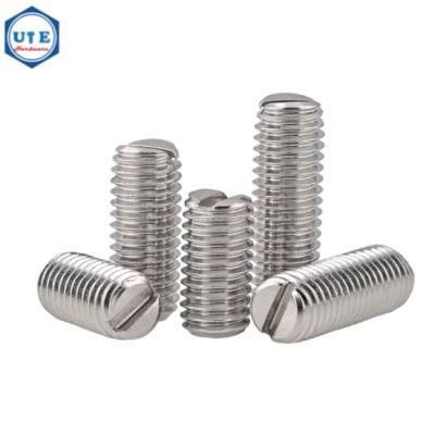 Stainless Steel 18.8 Set Screws with Slotted Head Drive and Flat Point