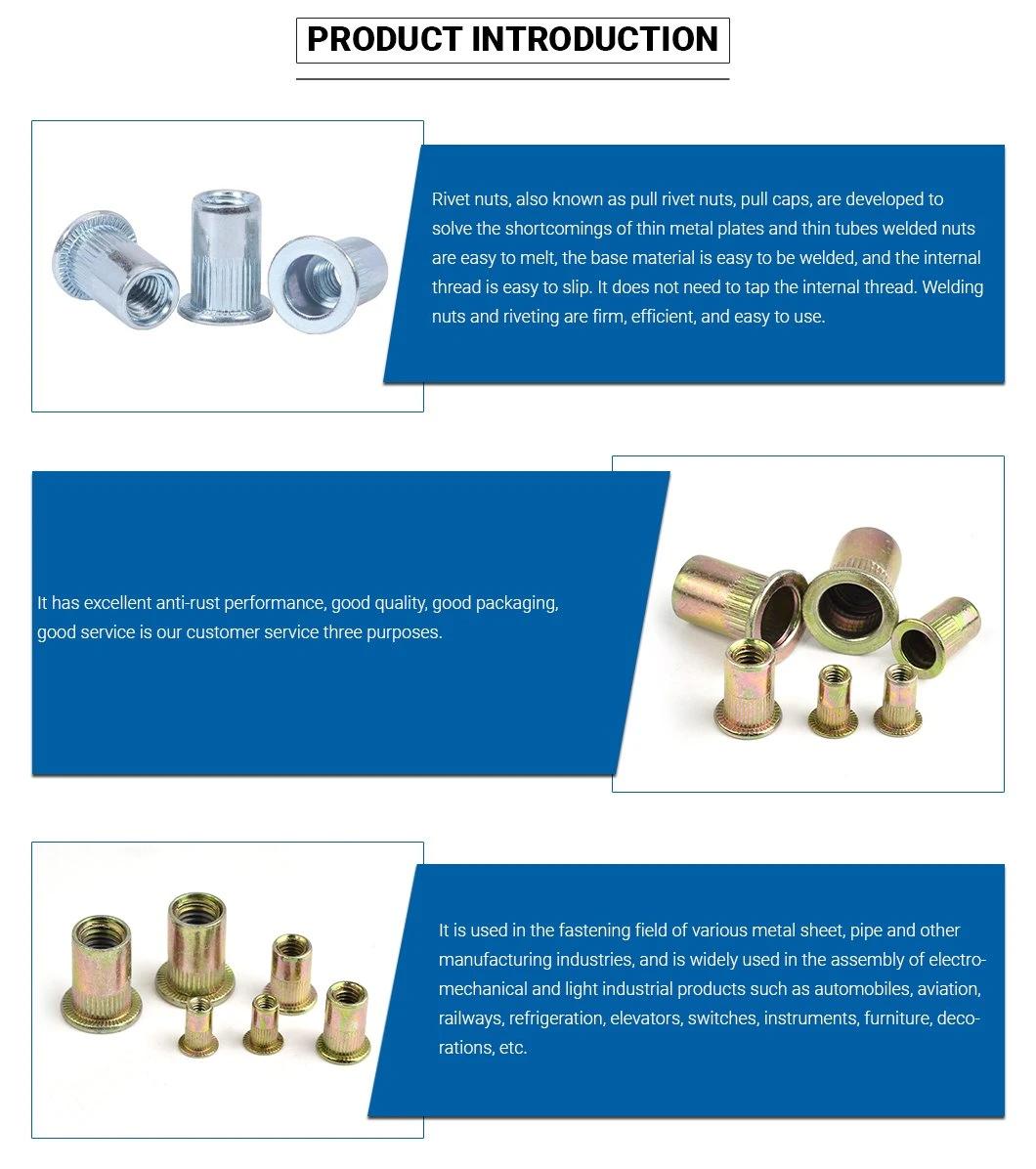 Carbon Steel Zinc Plated Flat Head Half Hex Riveted Nuts Galvanized