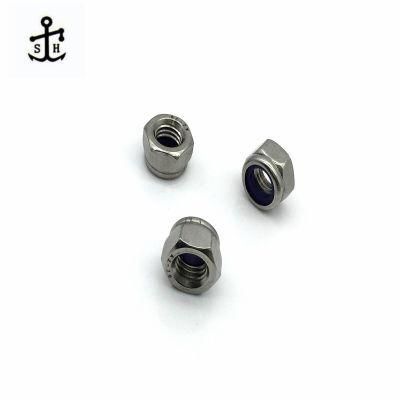 Stainless Steel SUS304 DIN 985 Prevailing Torque Type Hexagon Thin Nuts with Non-Metallic Insert