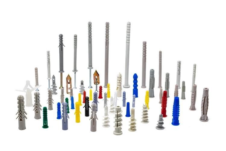 Nyplon PA66 Yellow Color Nylon Plastic Anchor with Cross Pan Head Self Tapping Screw