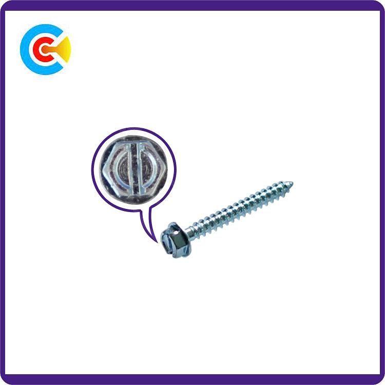 Stainless Steel Fastener Word Slotted Hexagon Head Screws with Washer