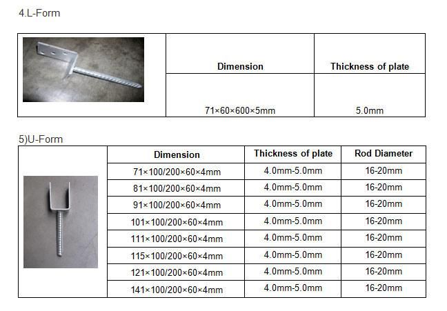 Top Quality Ground Fence Pole Anchor 71X71X900mm