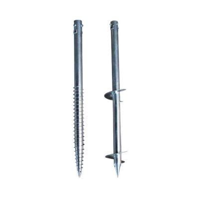 OEM Galvanized Steel Round Heavy Spiral Ground Anchor Helical Ground Screw Piles for Solar Mounting System