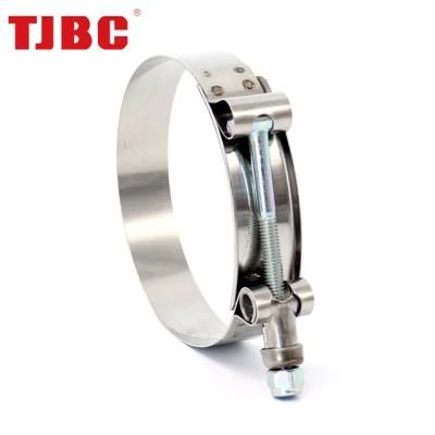 19mm Bandwidth Zinc Palted Steel T Bolt and Nut Adjustable Heavy Duty Hose Clamp for Automotive, 133-141mm