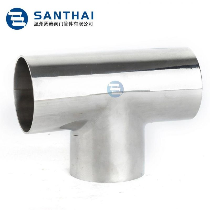 Santhai DIN SMS 3A Idf ISO Sanitary Stainless Steel Food Grade Mirror Polish Matte Weld Clamp Thread Equal Pipe Tee Former