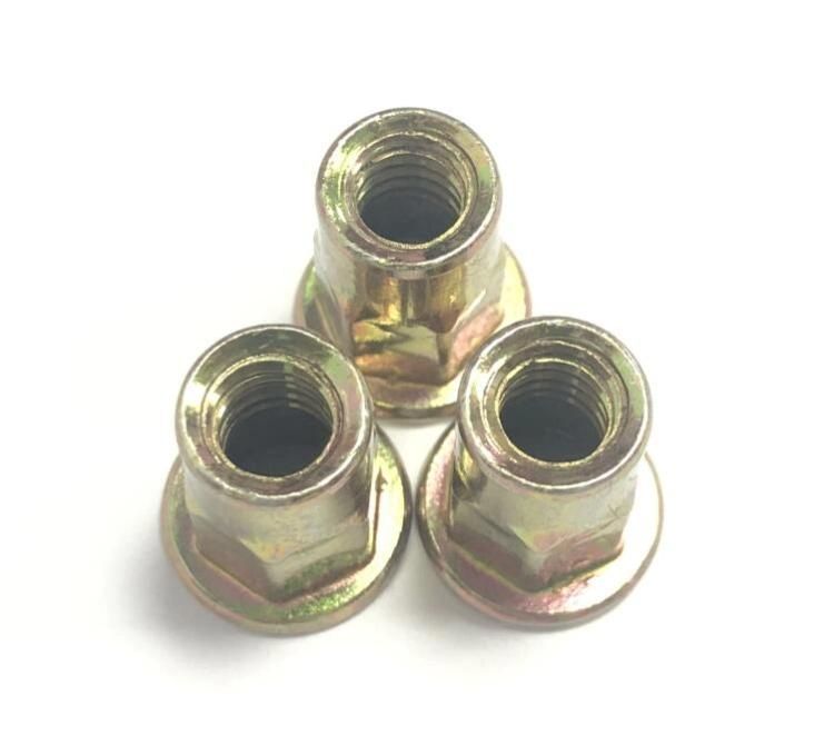 Carbon Steel Hex Head Inner-Hex Body Rivet Nuts Yellow Zinc Plated