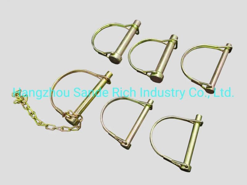 3/8X2 Inch Safety Zinc Coated Square Linch Wire Lock Pin Snapper Pin D-Ring Pin
