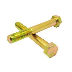 Yellow Zinc Plated Full Thread High Strength DIN933 Hex Bolt