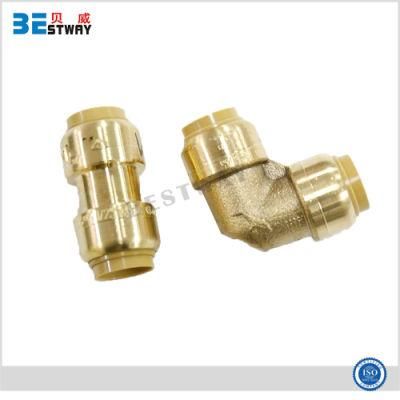 Lead Free Brass Straight Tee Cross Compression Push Fit Fitting