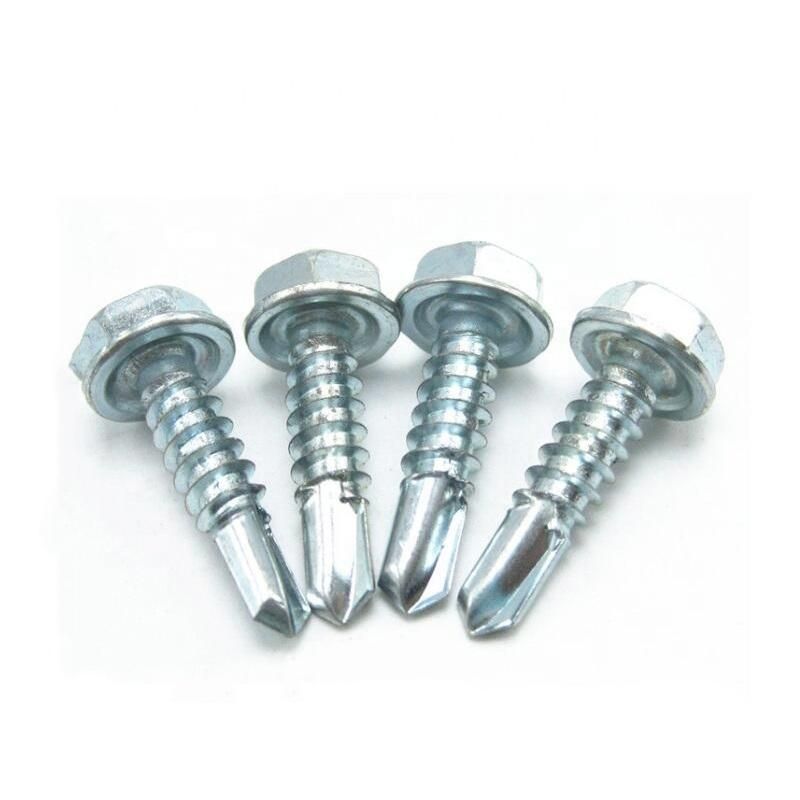 DIN7504K Hex Wahser Head Hex Head Self Drilling Screws Carbon Steel. Zinc Plated Galvanized