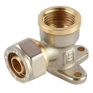 Brass Body Wall Mounting Female Elbow with EPDM Sealing O-Ring